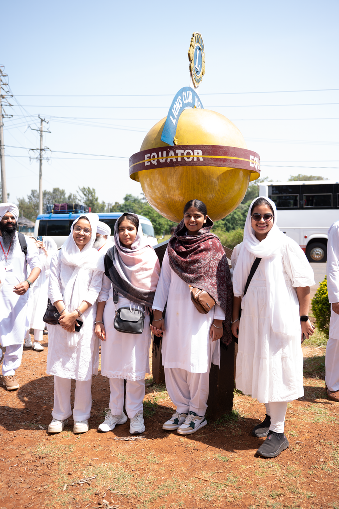 Retreat participants visiting the equator