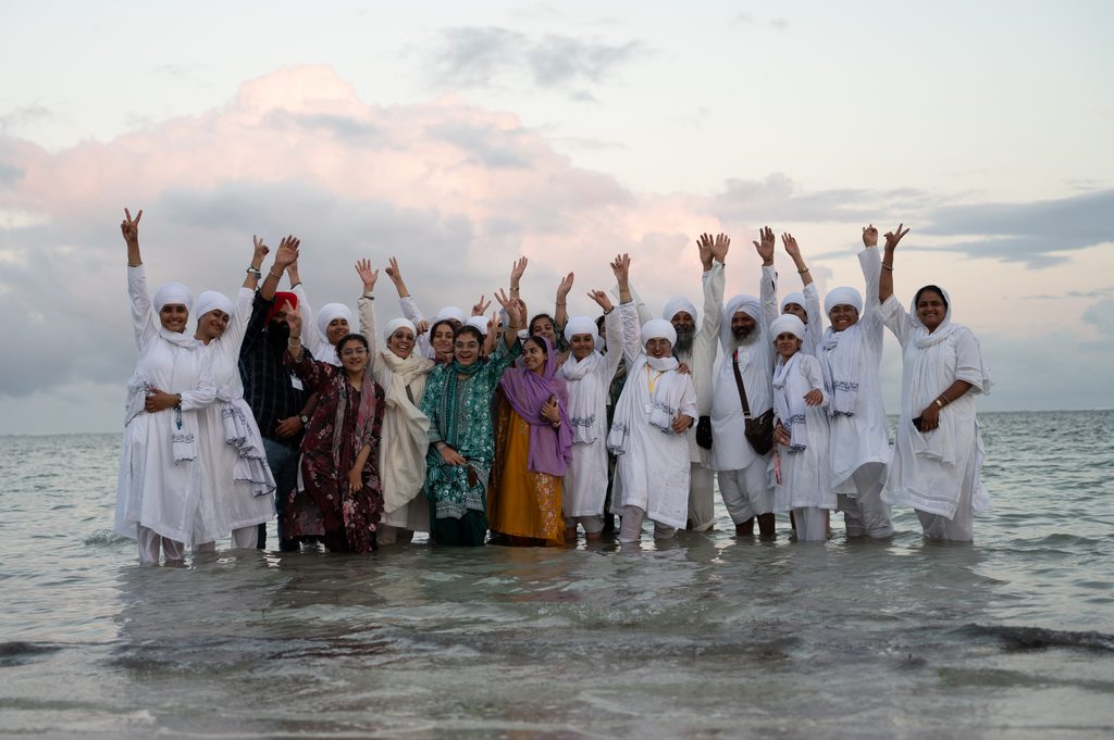 Group photo of some of the participants in the Indian Ocean on the coast of Mombasa